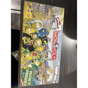 The Simpsons Monopoly Board Game Parker Brothers, Great Shape Missing One Pewter